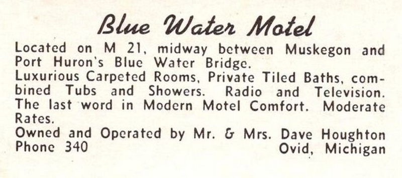 Blue Water Motel - Vintage Postcard